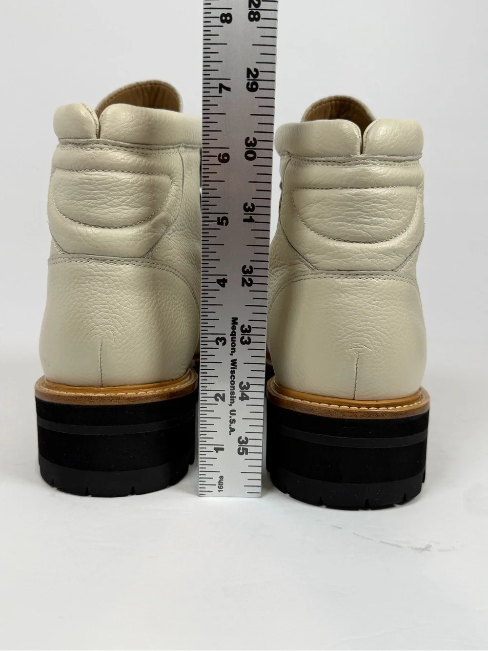 Marc Fisher Men’s Cream‎ Leather Upper Interior-Stamped Boot 11M